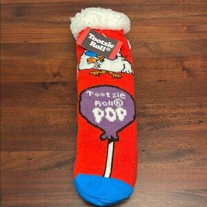 Tootsie Roll Red and Blue Sherpa Lined Socks New size OSFM